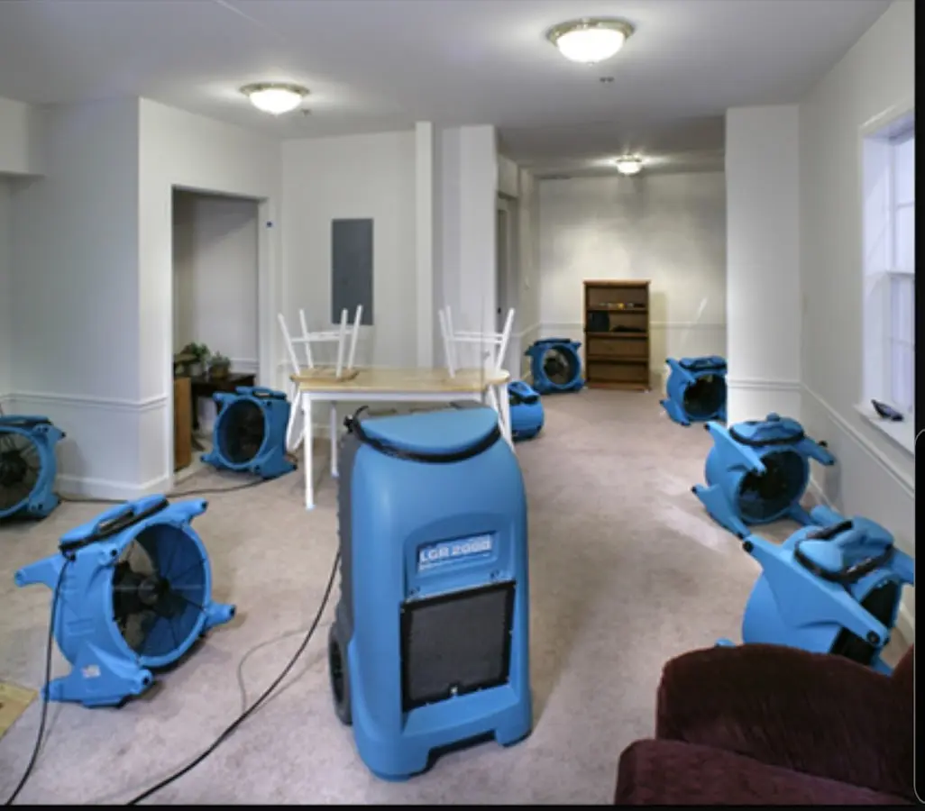 Air movers and dehumidifier setup for Water Extraction & Removal in Temple City