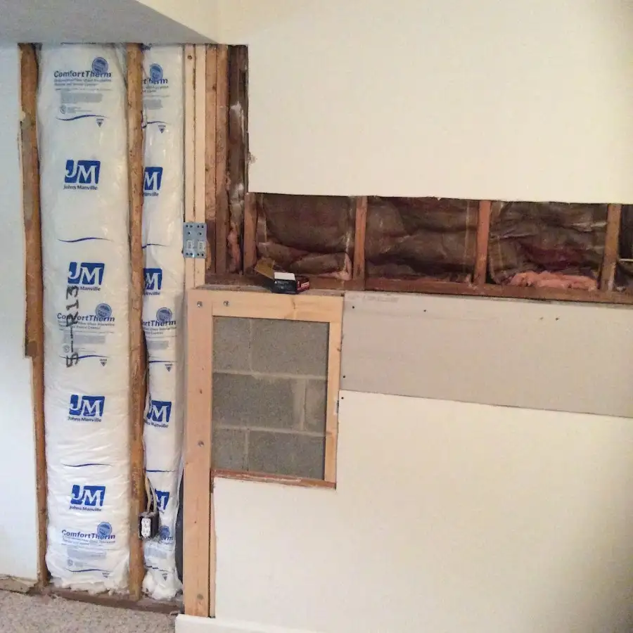 Wall insulation replacement during Basement Flood Cleanup in Temple City